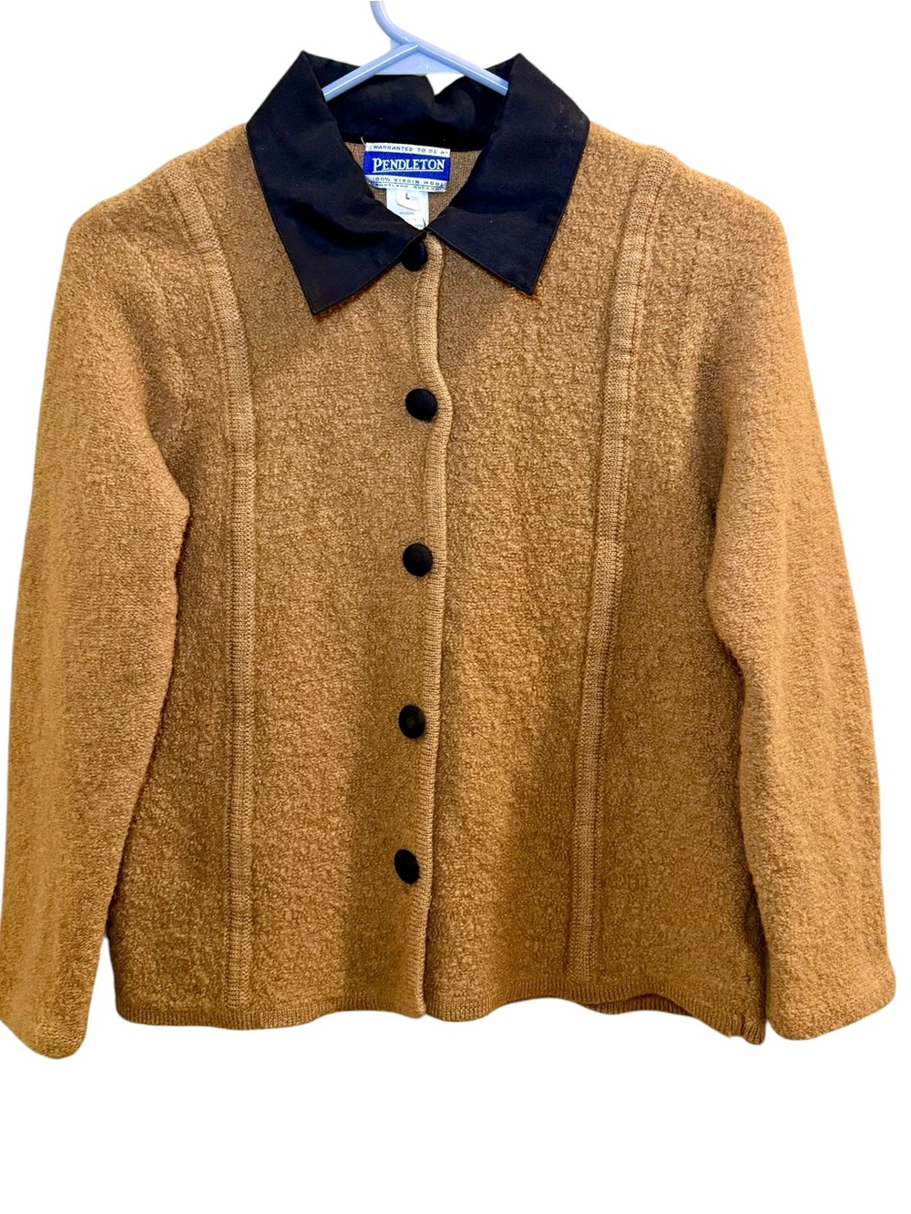 Pendleton Camel & Black Teddy Jacket with Contrast Collar
